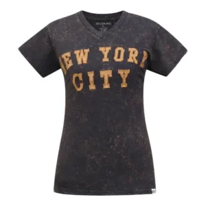 Ladies acid wash T-shirt-Dark Chocholate
