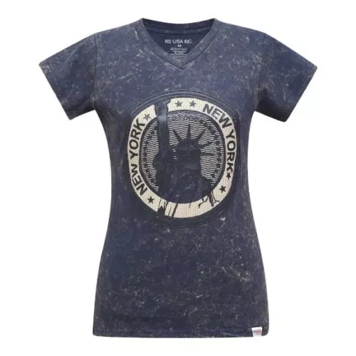 washed navy - ladies t-shirt