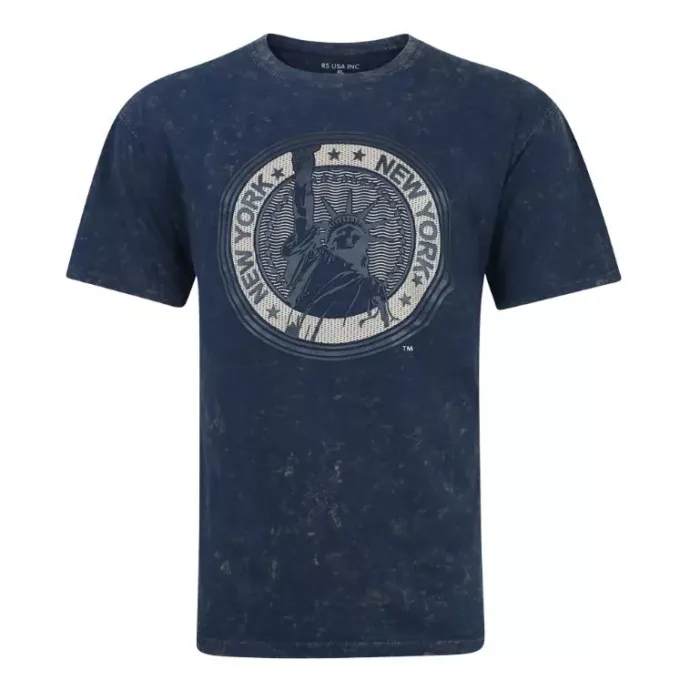 navy - wash t-shirt