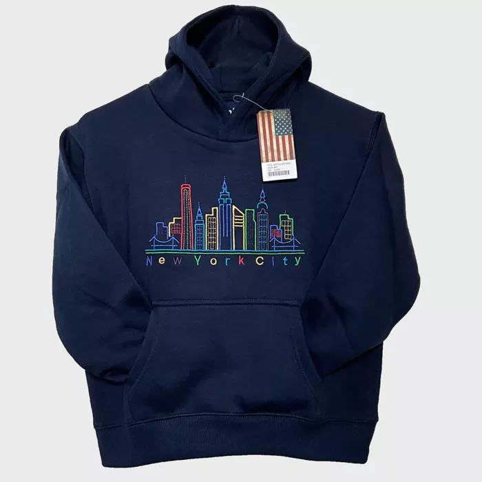 New York City Building Logo Navy Hoodie