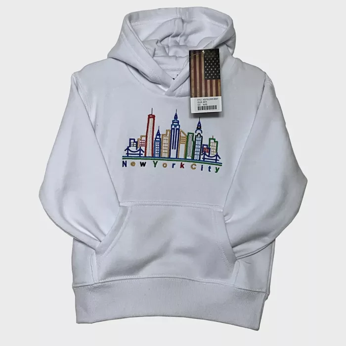 New York City Building Logo White Hoodie