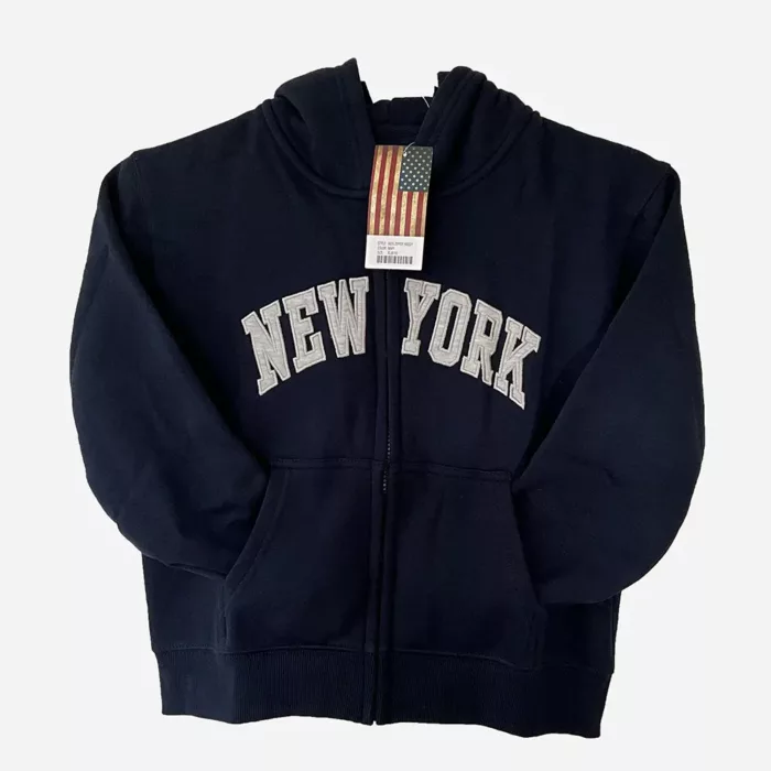 New York Logo Navy Pullover Hoodie