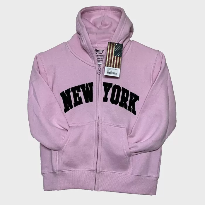 New York Logo Pink Pullover Hoodie