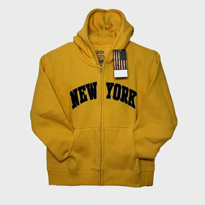 New York Logo Yellow Pullover Hoodie