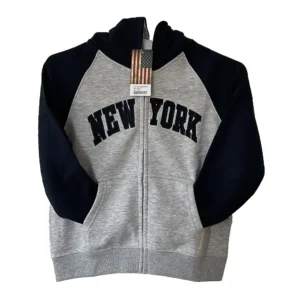 Kid's Embroidered New York Full Zip-Up Hoodie