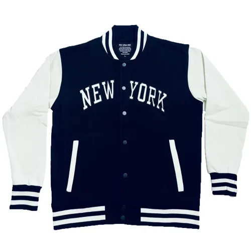 New York Varsity Jacket Black-White