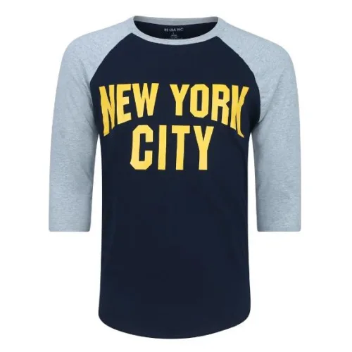 Men’s 3/4 Sleeve T-Shirt - Navy-Grey