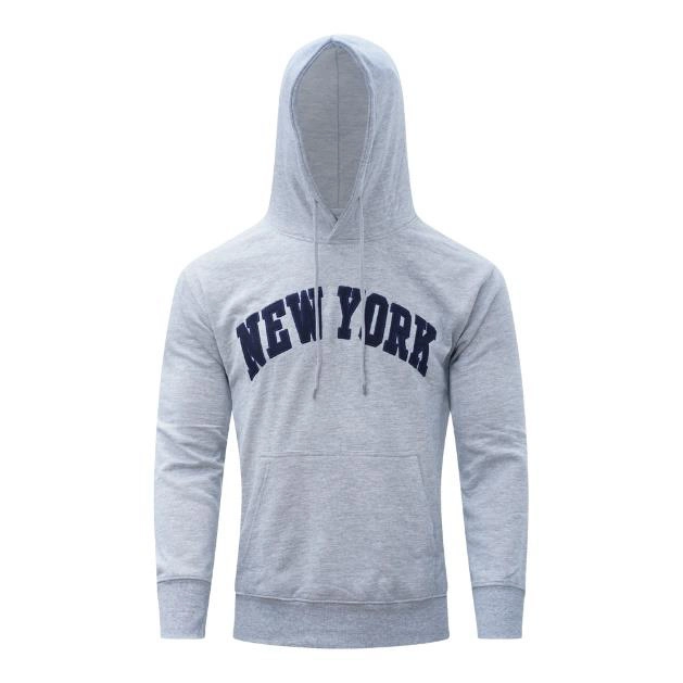 New York Embroidery Hoodie - Grey